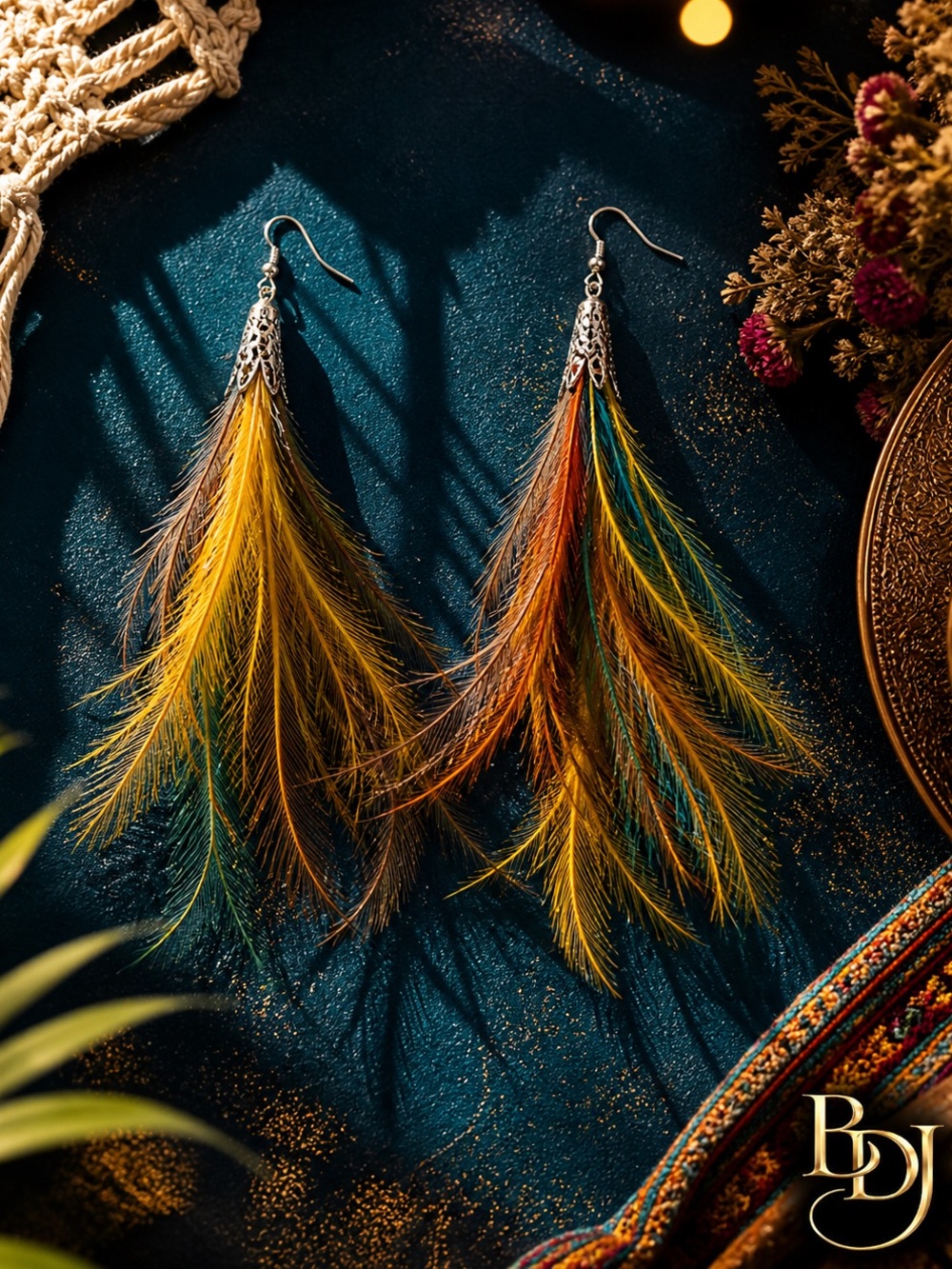 Boho Festival Feather Earrings | Coachella Cowgirl Western Chic Vibes Statement
